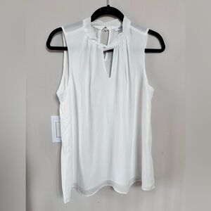 Ricki's White Keyhole Sleeveless Blouse